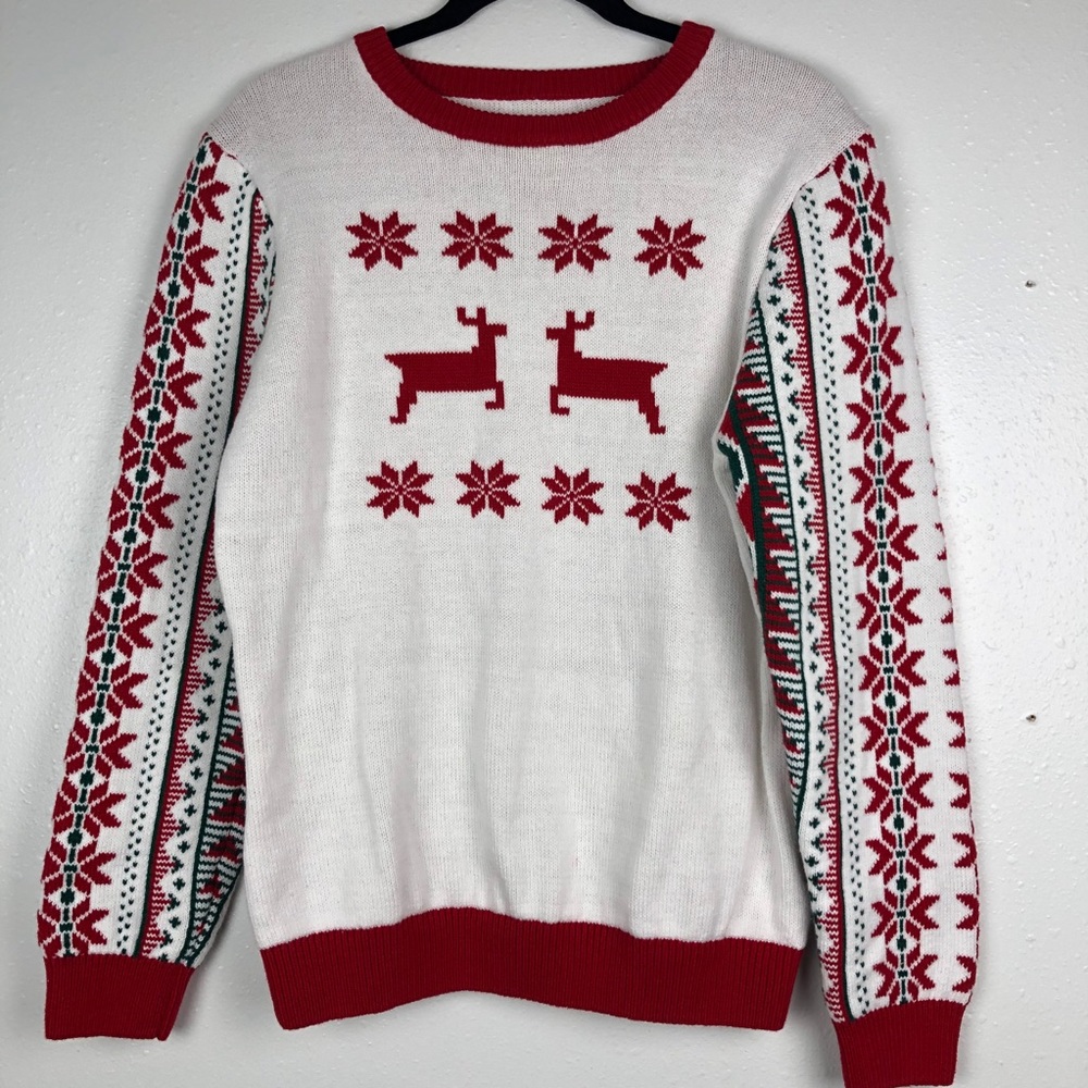 2/$30 Christmas Knit reindeer sweater size L